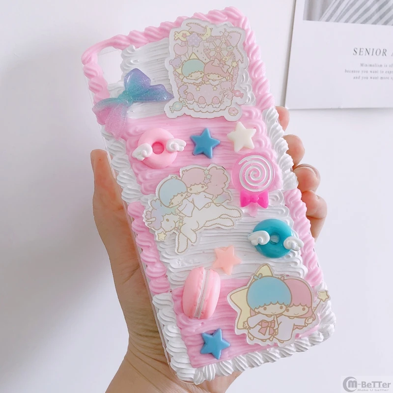 Для samsung S10 plus+ DIY чехол note8/note9 3D Маленькая двойная звезда чехол для телефона Galaxy s9/s8+ s6/s7 edge ручная работа кремовый подарок для девочки