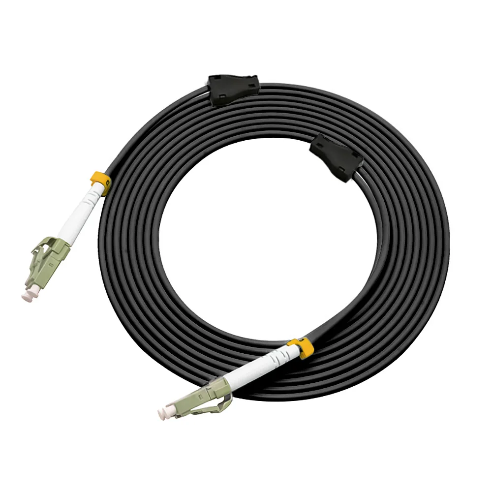 Армированный кабель для наружной прокладки 50 метров LC-LC дуплексный 10 гигабитный 50/125 многомодовый волоконно-оптический кабель OM3 черный 10GB lc-lc Соединительный шнур перемычка