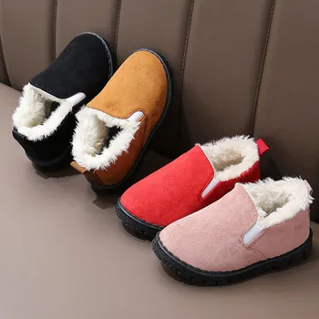 

Toddler Kids Child Baby Girls Boys Slip-On Solid Winter Keep Warm Sport Plus velvet Causal Shoes kids shoes Sapato Infantil