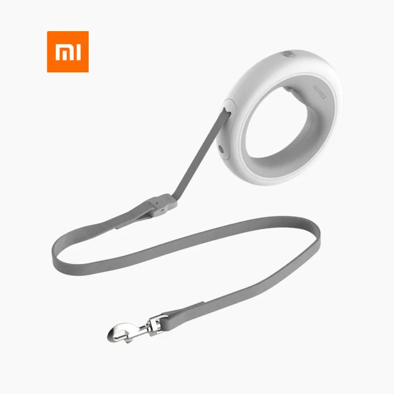 Белый Xiaomi Mijia MOESTAR НЛО 2,6 м выдвижной поводок для собак, поводок для собак, автоматический поводок Перезаряжаемые светодиодный Ночной светильник 50 кг статическое напряжение поводок для собак - Цвет: Белый
