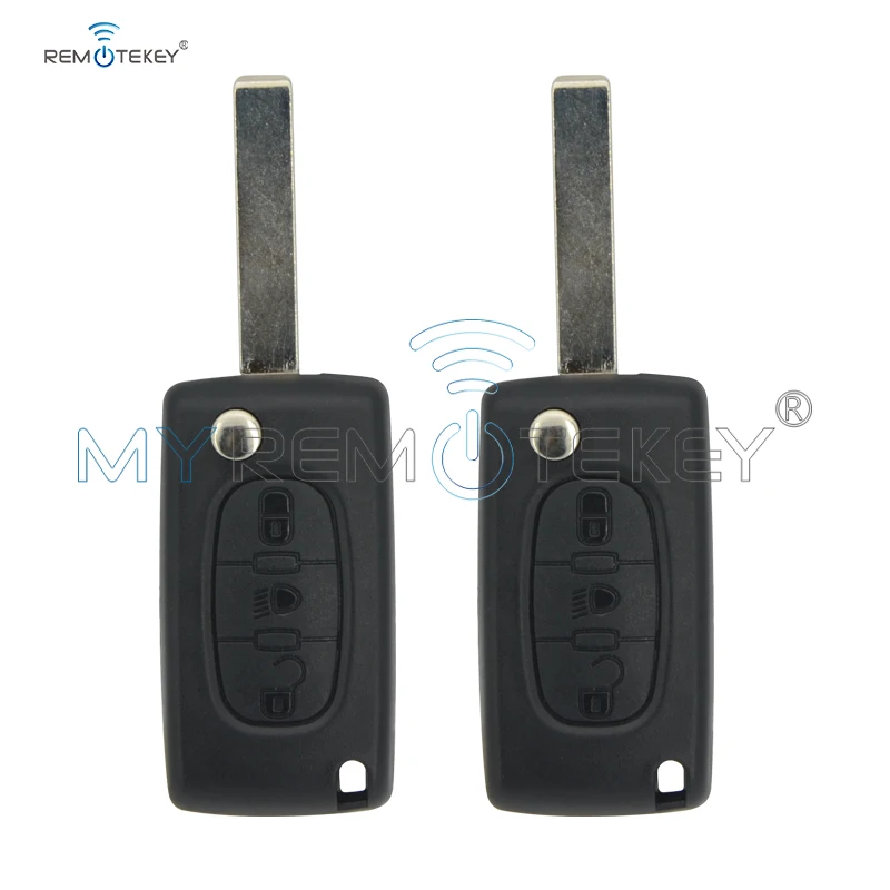 Remtekey 2pcs CE0536 Folding remote key 3 button with light for Citroen Peugeot HU83 blade 434mhz remtekey | Автомобили и