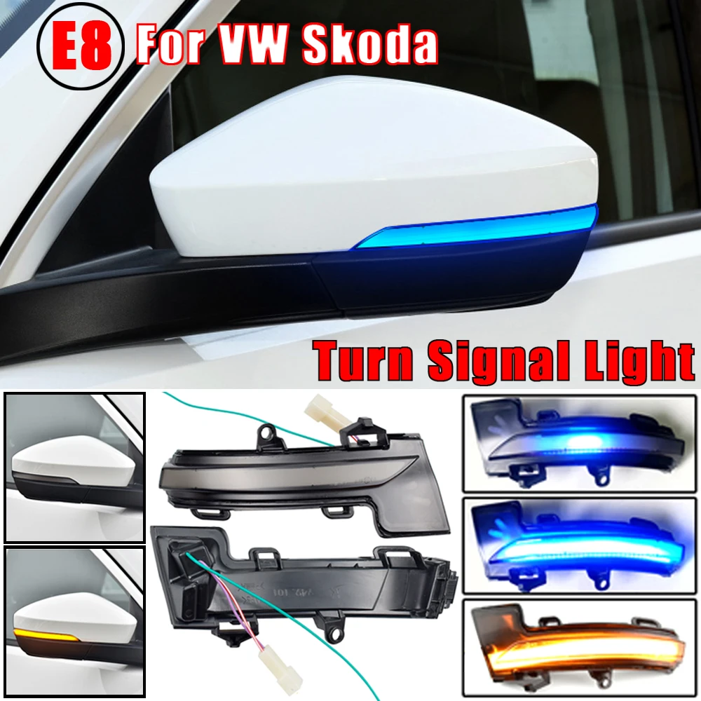 Dynamic Turn Signal Light For Skoda For Octavia Mk3 A7 5E 2013 2014 2015 2016 2017 2018 2019 Rearview Mirror Blinker Indicator Side Mirror Flashing Lamp(Turn Signal - View #13
