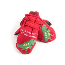 Детские ветрозащитные варежки; зимние теплые перчатки с меховой подкладкой для девочек и мальчиков; Новинка