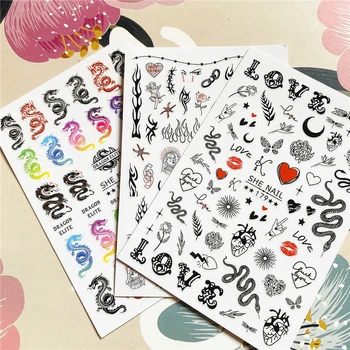 

SHE-180 Colored dragon snake Flame fire 3D Back glue Nail decal Nail sticker Nail decoration Nail art Nail tool Nail ornament