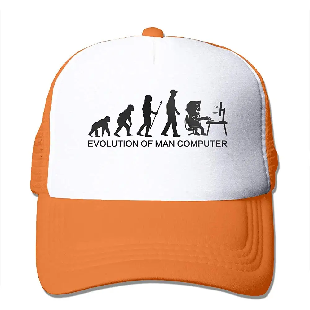 Эволюция человека компьютерная 3D печатная забавная художественная раскладка унисекс сетчатая задняя Кепка Дальнобойщика черная
