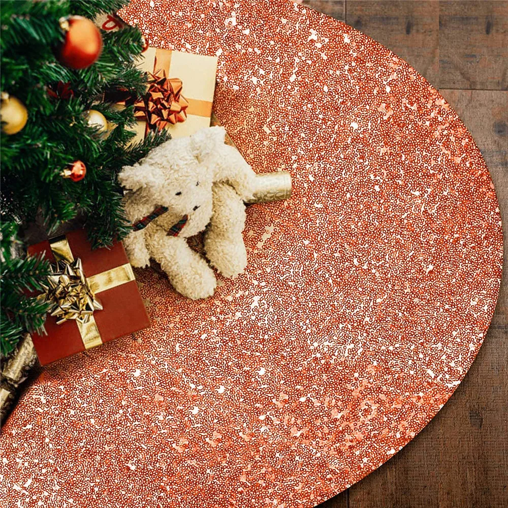 Tapete de árvore de Natal de cetim Uheng 76,2 cm com bordado de  lantejoulas, decoração de festa de Natal, festa de Natal, grande para  mesas, árvores