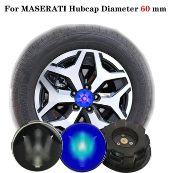 

For MASERAT*I 60MM Waterproof Led Floating Wheel Caps Blue Light MASER Car Logo Wheel Hub Lamp Center Emblem
