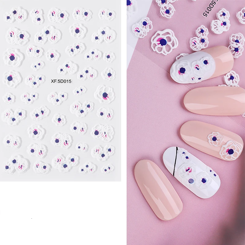 15A 16 видов стилей стикеры 3D на ногти Nail Art Наклейки Наклейка-бант ногтей Маникюр для конкурсов красоты для маленьких девочек для дня рождения, Рождества, год пряди с креплением на кератиновых пластинах украшения - Цвет: 15A