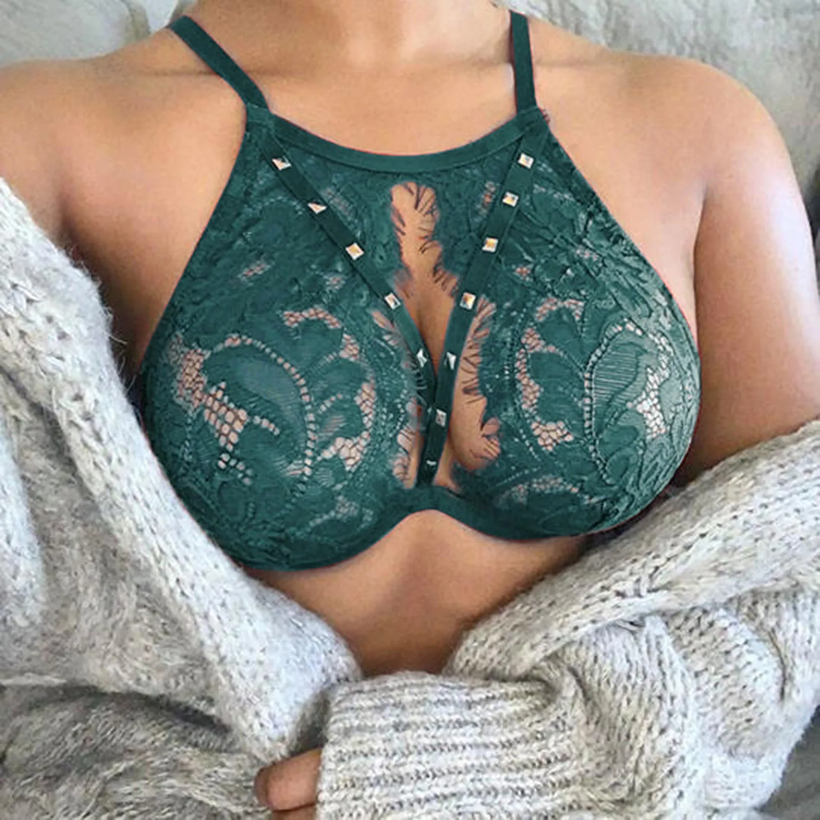 Retro Push Up Bra Underwear Women Solid Color Hollow Lace Sexy Lingerie Sexy Full Cup Garter Bras 7 Colors Пояс Для Чулок