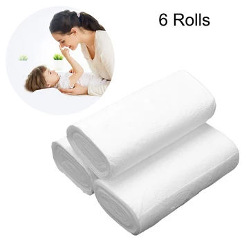 

6 Rolls Coreless Tissue Napkin Hand Towels Wood Pulp 4 Layers Toilet Rolling Paper Home Bath Kitchen Tissue Roll Toilet Paper