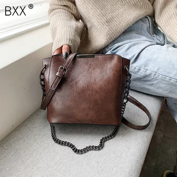 

[BXX] PU Leather Crossbody Bags For Women 2020 Spring Brand Designer Chain Shoulder Messenger Bag Female Travel Handbags HK104