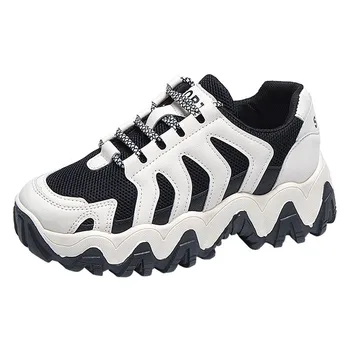 

Women Platform Chunky Sneakers 5cm high lace-up Casual Vulcanize Shoes luxury Designer Old Dad female fashion Sneakers