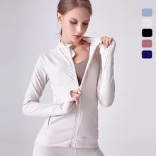 Цветные спортивные куртки с длинными рукавами для бега, двухсторонняя утолщенная отшлифованная куртка для йоги, верхняя одежда для фитнеса на молнии для женщин, спортивная одежда