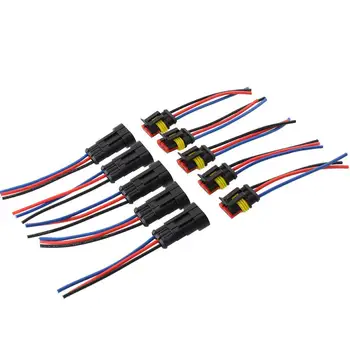 

New 5 Kit 3 Pin Way Car Auto Vehicle Waterproof Electrical Connector W/Wire AWG