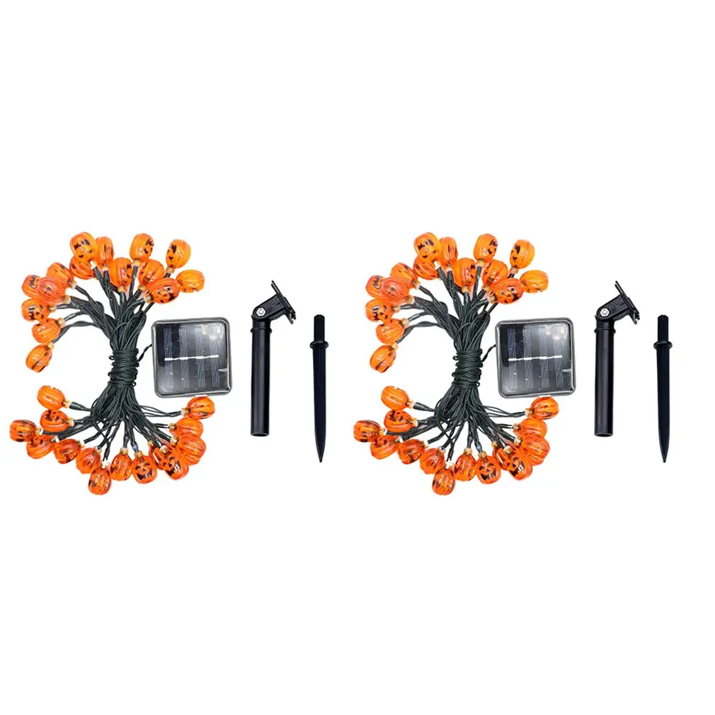 Solar Light String Outdoor 30LED Pumpkin Grimace Halloween Garden Landscape Decorative Lantern Light Control
