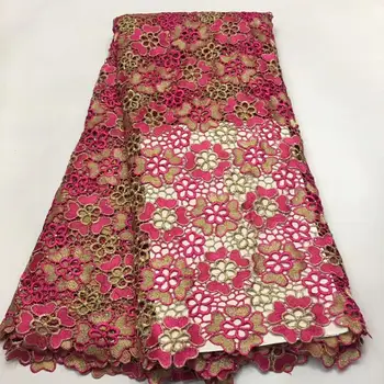 

African cord lace fabric latest Swiss Voile lace fabric 2020 high quality 5yards guipure lace nigerian lace fabric for dress D-8