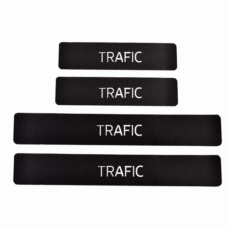 

For Renault Trafic Door Threshold Plate Car Door Sill Step Plate Carbon Fiber Pu leather Car-Styling