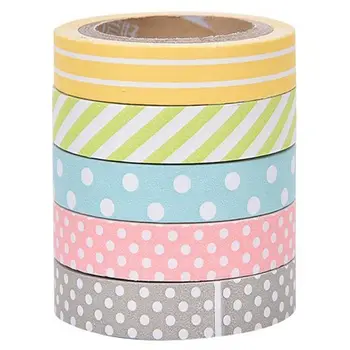 

5 x Band Adhesive sticker masking tape Sticky paper Decorative scrapbooking accessories for DIY scrapbook decoration Manuals wor