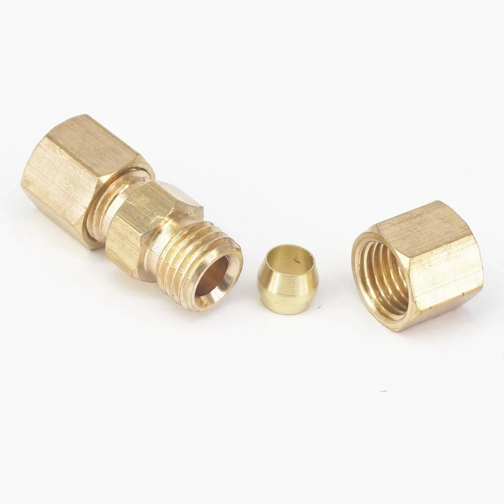 3/16" OD Tube To Tube Branch Tee PTC Compression Alkon D.O.T Brass Fitting 
