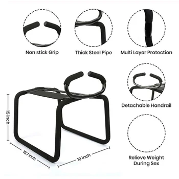 Sex Furniture Couples Position Mount Stool Portable Multifunctional Support Chair Aid + Handrail Novelty Adult Games Erotic Toys 3
