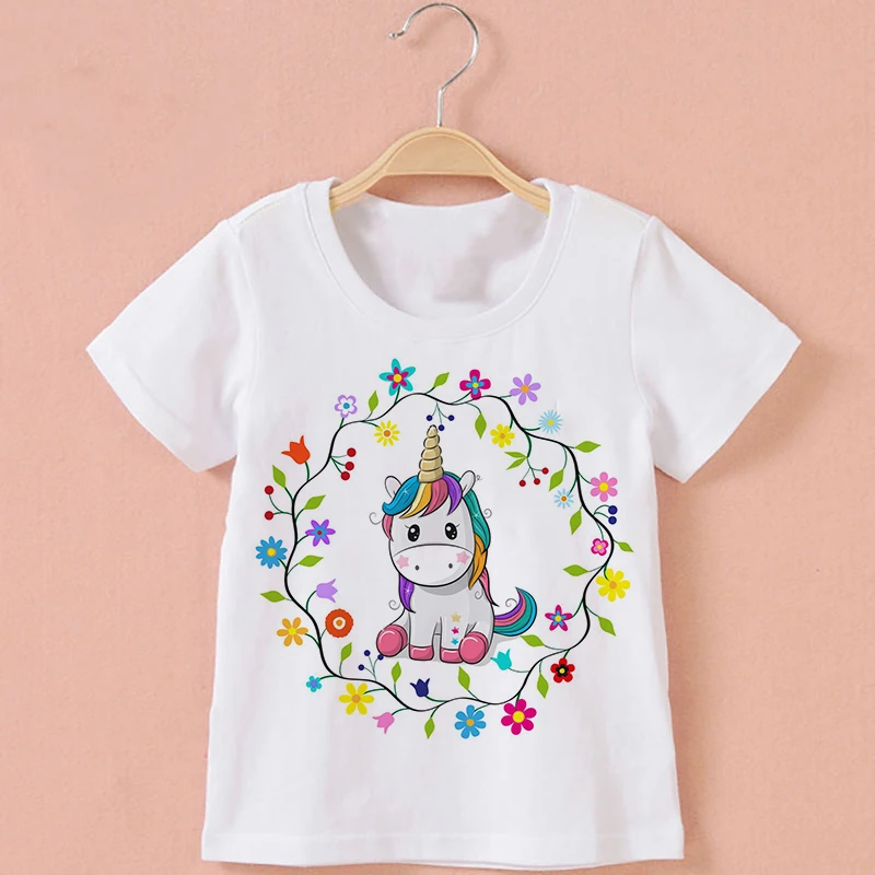 Magliette Con Stampa Unicorno Per Ragazze Maglietta Unicorno Carino Ragazze Nuove Magliette Estive Top Abbigliamento Bambini Vestiti Da Cartone Animat
