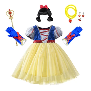 

Snow White Princess Dress for Girls Summer Costume Children Birthday Party Fancy Clothes Kids Carnival Attire 3 4 5 6 7 8 Years