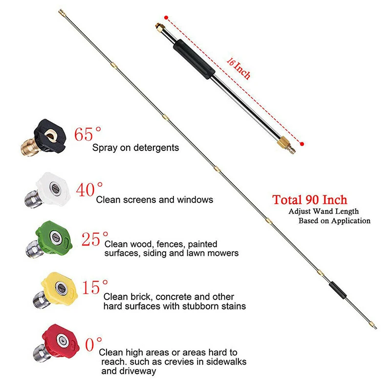 

Pressure Washer Extension Wands+Nozzles+Adapter For Karcher K Series K2-K7