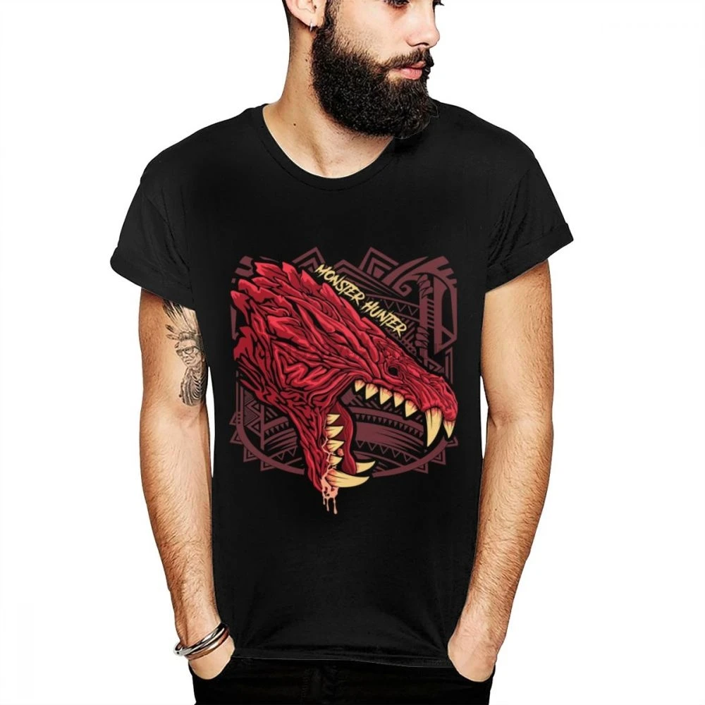 Мужская футболка большого размера Odogaron Monster Hunter мягкая для мальчиков