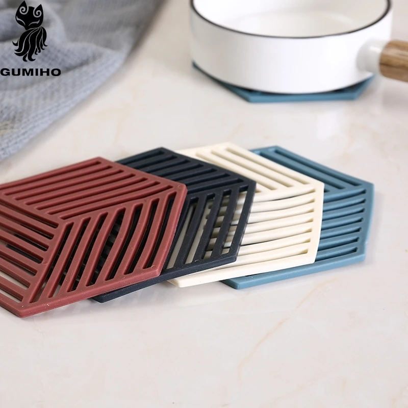

Colorful Anti-hot Pad Home Non-slip Dining Table Mats Silicone Bowl Drink Coffee Cooking Coasters Placemats Kitchen Accessories