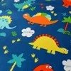 1 Piece of Blue cartoon small dinosaur Pattern Frosted Bedsheet, Bedroom Printed Bedspread, Bedding (Excluding Pillowcases) 4