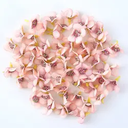 100Pcs Mini Silk Daisy Flower Heads for Crafts and Decorations (Pink daisy)