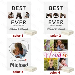 LVYZIHO – couverture colorée avec Photo du meilleur père de tous les temps pour bébé, avec nom, cadeau pour fête des mères ou fête des pères 