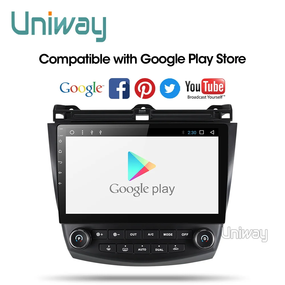 Discount Uniway AYG1071 2G+32G android 8.1  car dvd for Honda Accord 7 2003 2004 2005 2006 2007 car radio video player gps navigation car 2