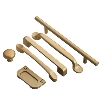 

1set New product Modern and simple golden light luxury cabinet drawer handle Nordic shoe cabinet handle wardrobe door handle