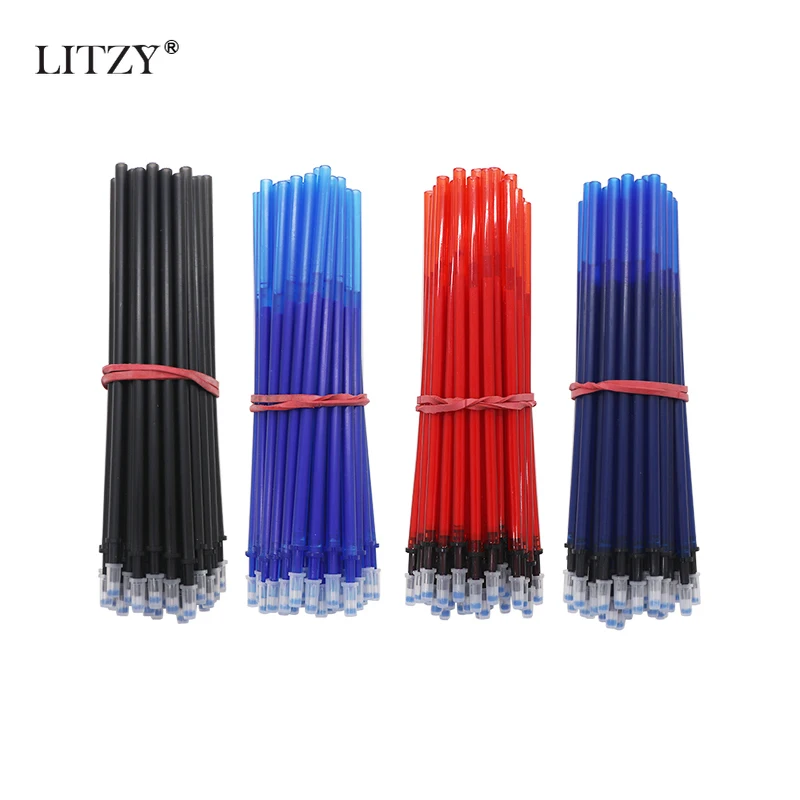 

10Pc/Set Office Gel Pen Erasable Pen Refill Rod 0.5mm Erasable Washable Handle Pen Blue/Black Ink School Stationery Writing Tool