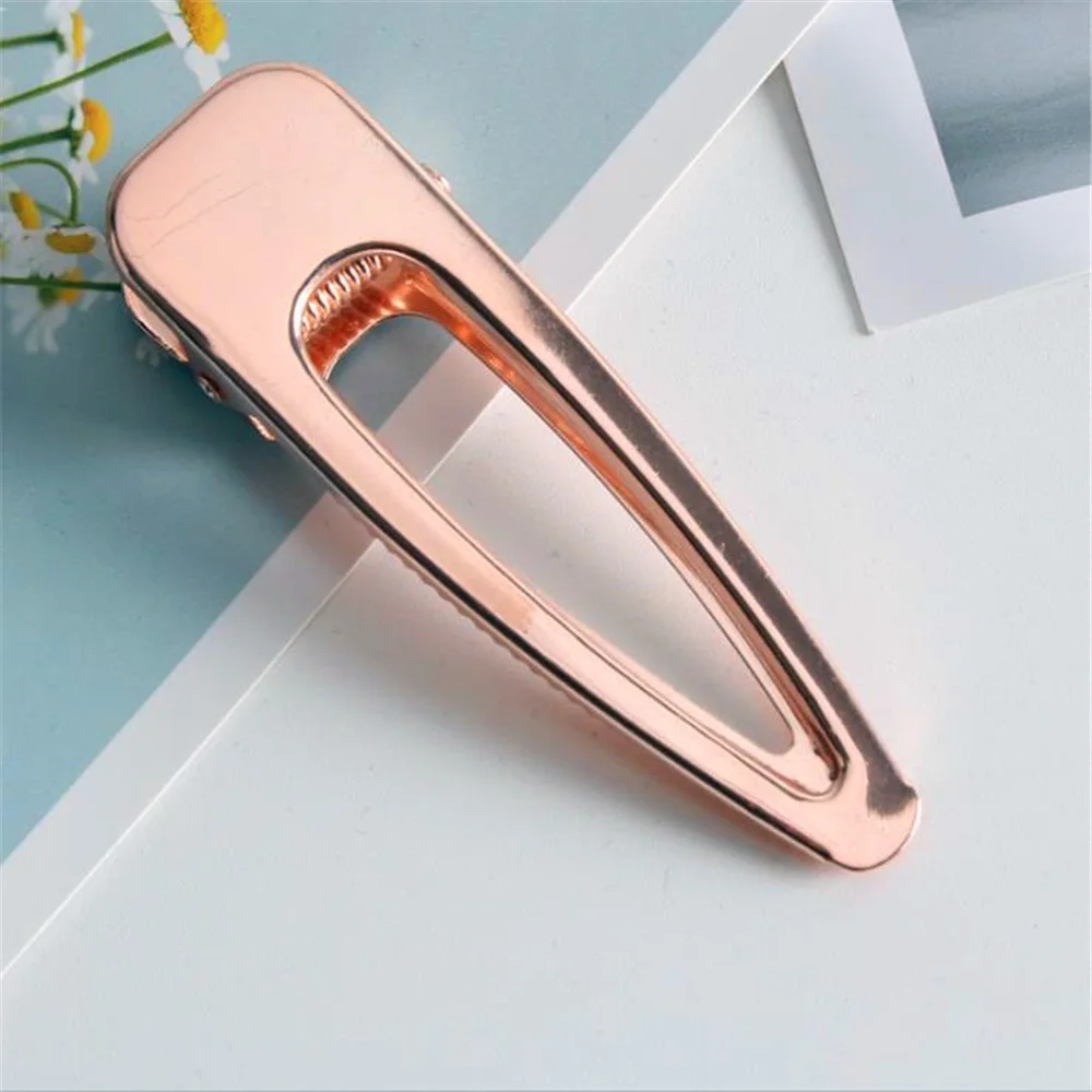 Hollow Rose Gold 1 шт., матовые металлические заколки в стиле ретро, заколки для волос для девочек, простая дикая гладкая полая заколка для волос заколки-пряжки, головные уборы, аксессуары для волос - Цвет: Hollow Rose Gold