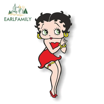 

EARLFAMILY 13cm X 6cm Vinyl Sticker Decal Betty Boop Graphical Funny Laptop Motor Bike Car Stickers Decal Accessories