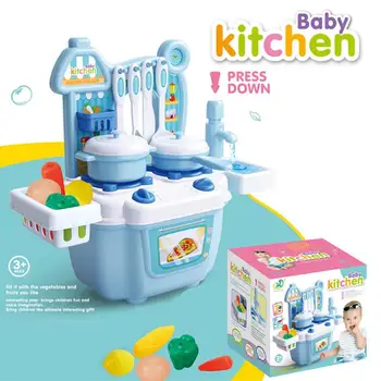 

Children's Kitchen Toys Plastic Simulation Food Cute Kids Simulation Ice Cream Shop Cart With Light and Music for Christmas Gift