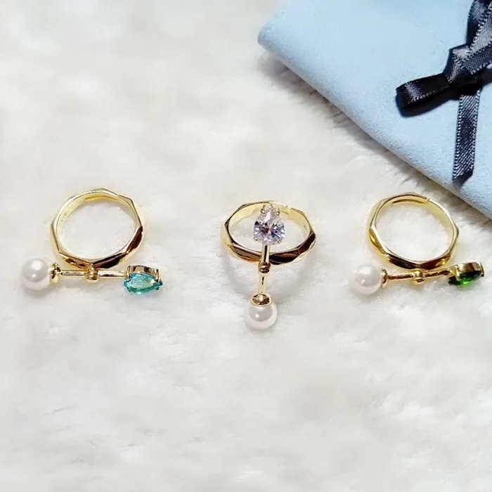 Дизайнерское модное 925 пробы Серебряное ювелирное изделие 3а вечерние кольца с