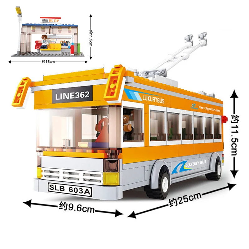 

457PCS City Trolley Bus Construction Figures Brick Building Blocks Sets Compatible City Bricks Educational Toy for Chidlren Gift