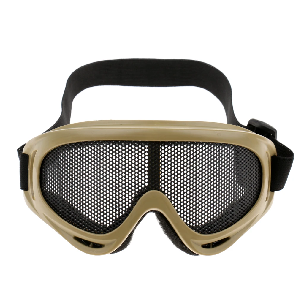 Охотничьи походные очки, пейнтбол, металлическая сетка, защитные очки для глаз, очки - Цвет: Tan