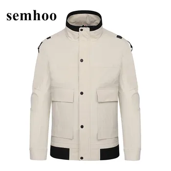 

2020 men's spring autumn stand-up collar casual solid color long sleeves lapel explosion model jacket coat work clothes