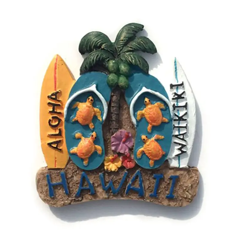 3D Hawaii Flower Fridge Magnet Refrigerator Magnetic Sticker Tourist Attractions Landscape Souvenir Craft Gift DXAF - Цвет: 03
