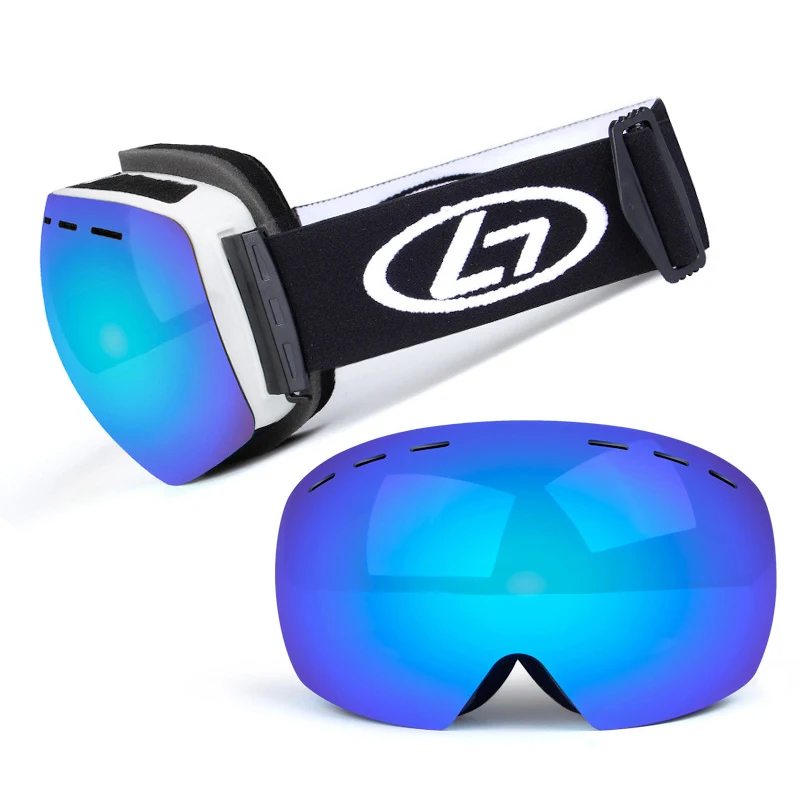 Лыжные очки, двухслойные, УФ, анти-туман, большая Лыжная маска, очки для катания на лыжах, сноуборде, очки для мужчин и женщин, лыжные очки - Цвет: 4