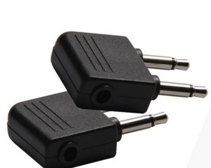Airplane Airline Headphone Adapter Headset Adapters Jack Socket Dual