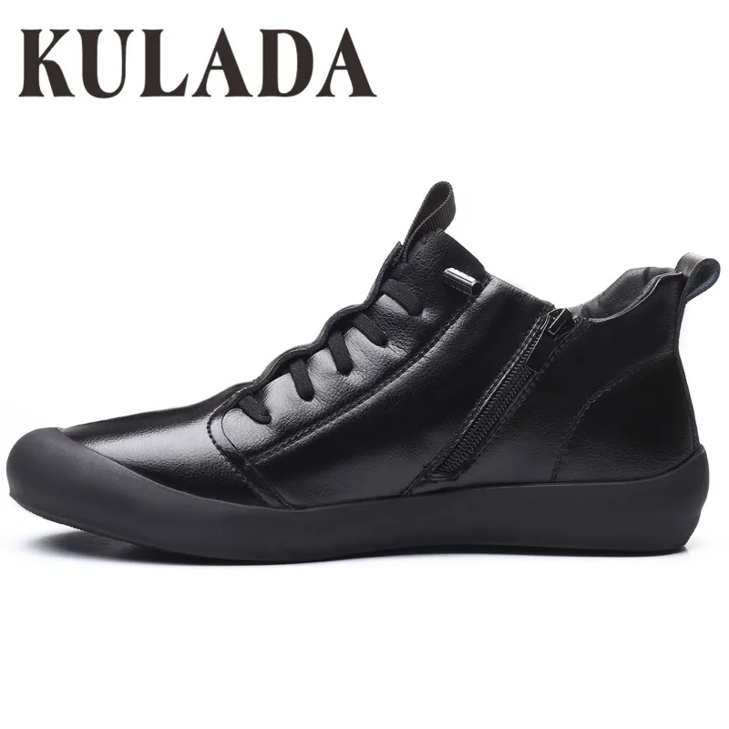 KULADA новые сапоги Для мужчин модные Мягкая обувь Одежда высшего качества мужские полусапоги удобные ботинки Для мужчин; повседневная обувь