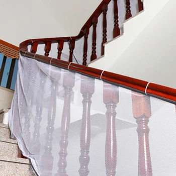 

Thick hard mesh plastic hanging buckle and tying ropes Kids stairs fence Balcony safety net baby protection net Decoration net
