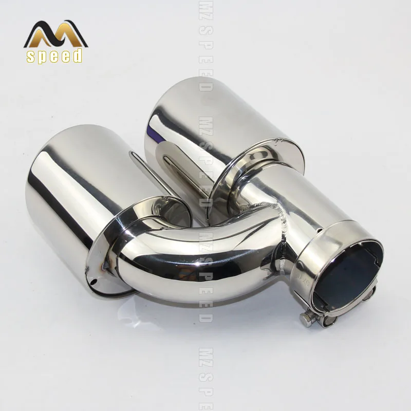 Accessories stainless steel black and bright face without marked H-type double outlet straight edge exhaust pipe tailpipe