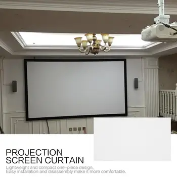 

Portable 200 Inch Projection Screen Curtain Non-Woven Fabric White Soft for KTV Conference Room Home Theater