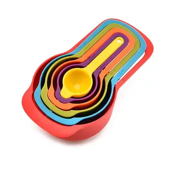 

6 piece set spoon cup plastic measuring spoon for Cooking Baking Measuring Spoon Measuring Cup Kitchen Supplies